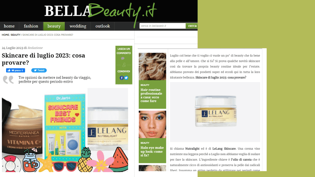 Bellabeauty - Skin care di luglio cosa provare