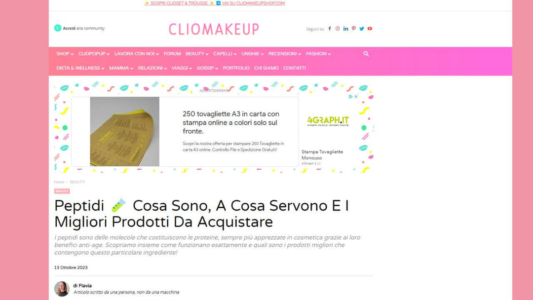 Clio Make Up - Peptidi cosa sono, a cosa servono e i migliori prodotti da acquistare