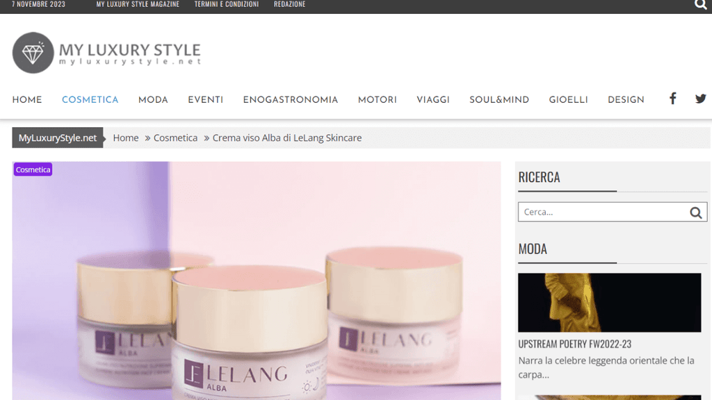 My Luxury Style: Crema viso Alba di LeLang Skincare