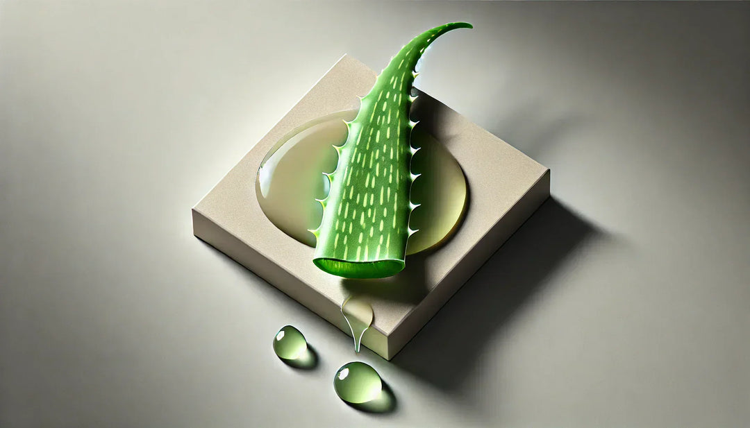 Foglia di aloe vera tagliata con il suo gel trasparente
