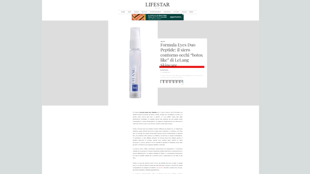 Lifestar -  Formula Eyes Duo Peptide: il siero contorno occhi “botox like” di LeLang Skincare