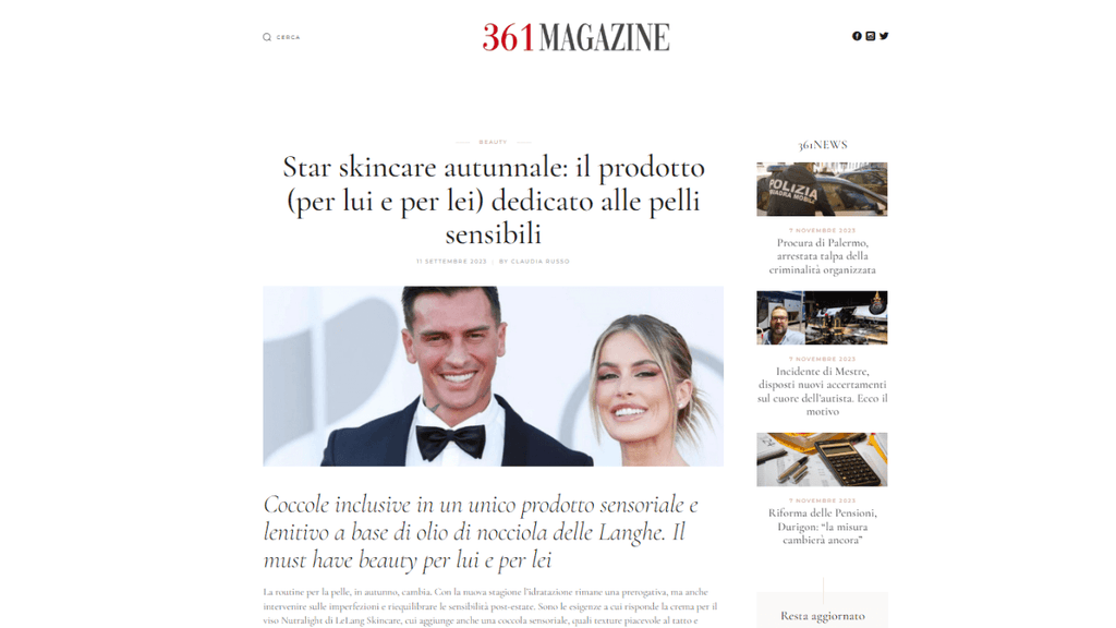 360 Magazine - Star Skin Care autunnale