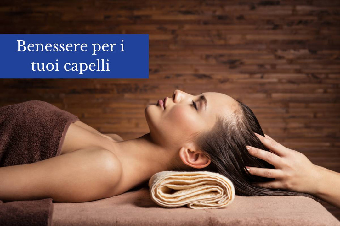 Capelli lunghi e sani durante un trattamento benessere in stile spa