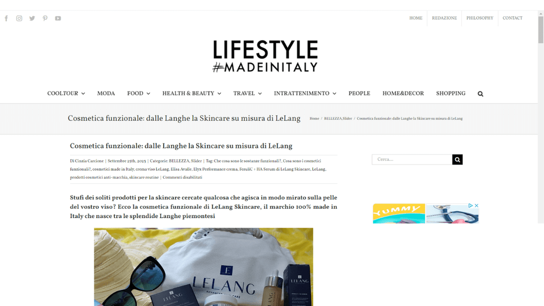 Life Style - Cosmetica funzionale dalle Langhe la skincare su misura di LeLang