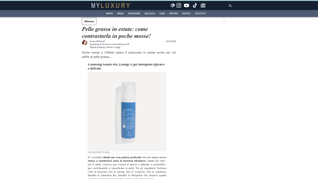 My Luxury - Pelle grassa in estate: come contrastarla in poche mosse!