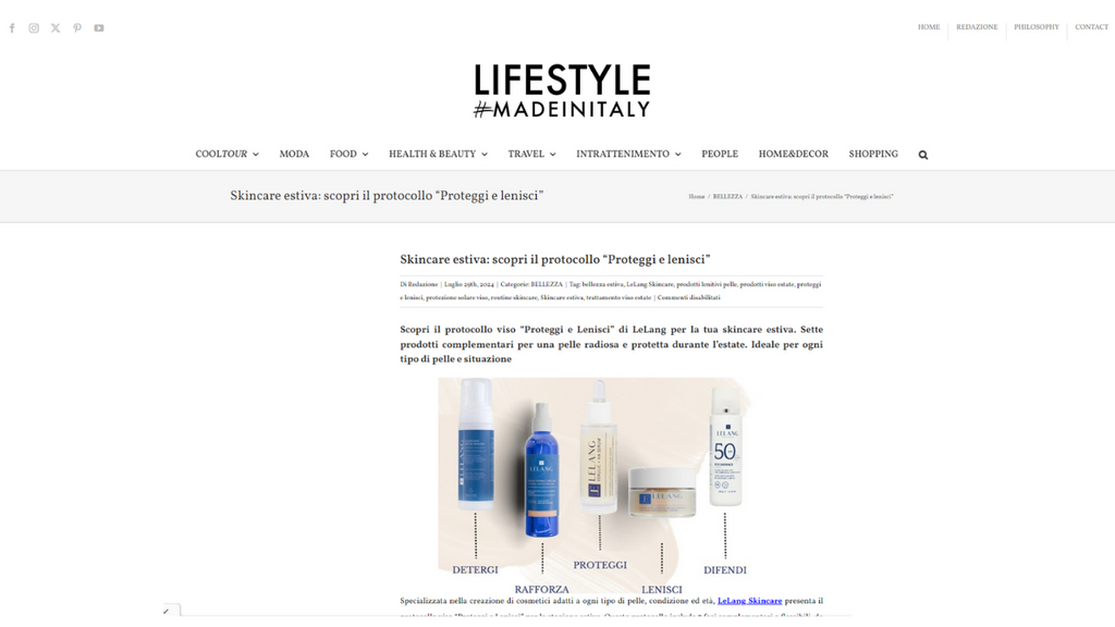 Life Style - Skin Care estiva scopri il protocollo proteggi e lenisci