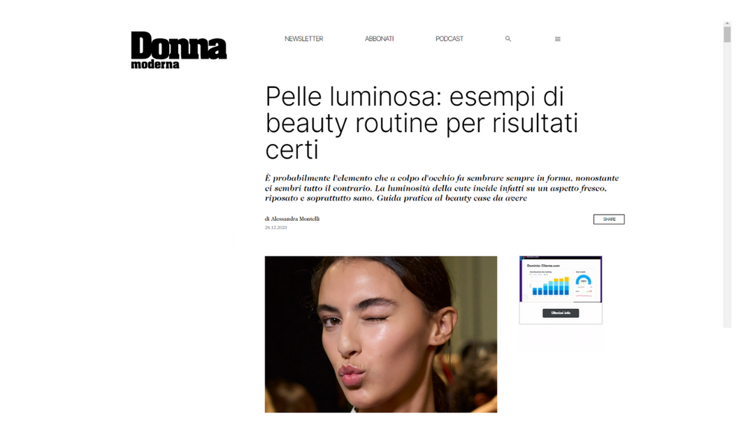 Donna Moderna - Pelle luminosa: esempi di beauty routine per risultati certi