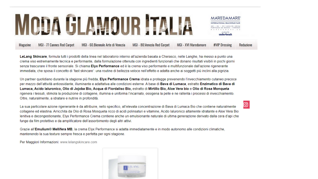 Moda Glamur Italia - LeLang Skin Care, la nuova Elyx