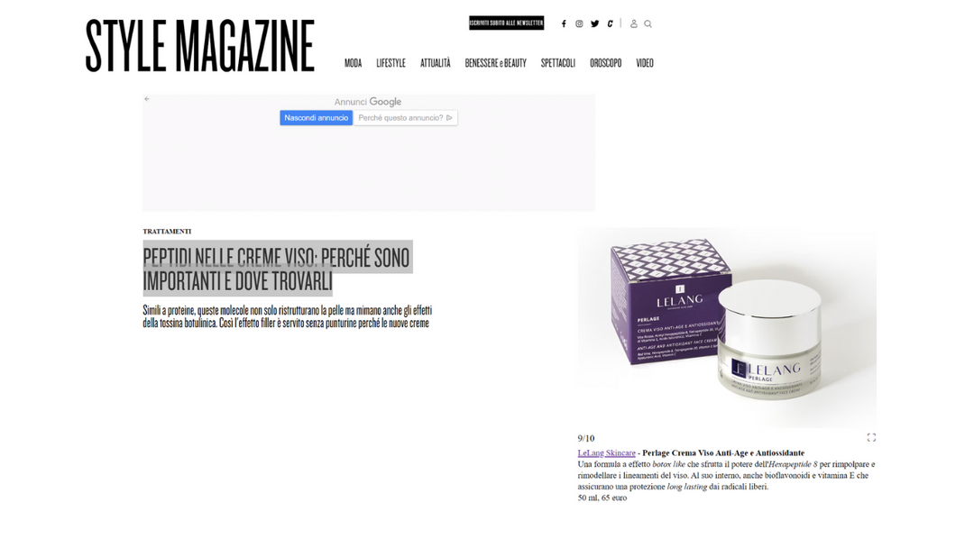 Style Corriere - PEPTIDI NELLE CREME VISO: PERCHÉ SONO IMPORTANTI E DOVE TROVARLI