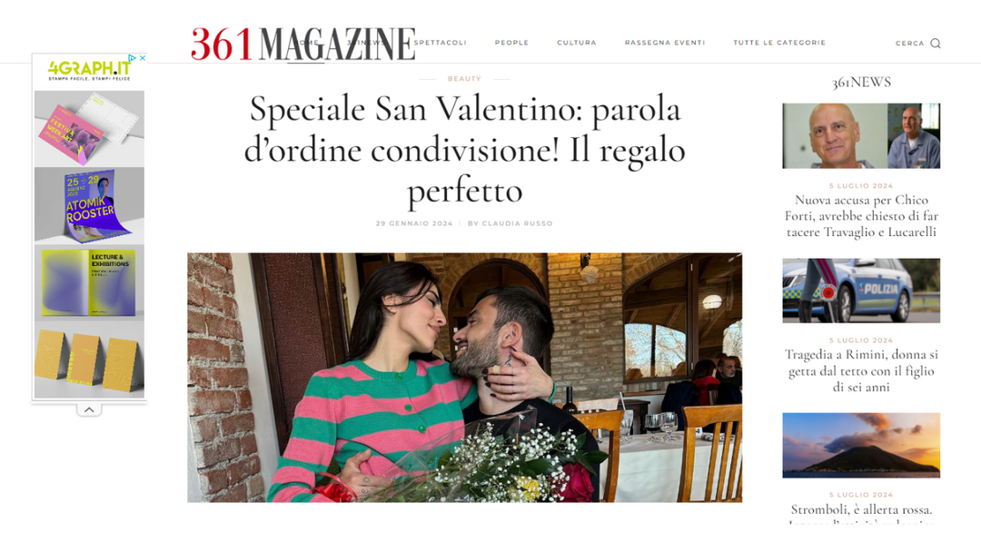 361 Magazine - Speciale San Valentino: parola d’ordine condivisione! Il regalo perfetto