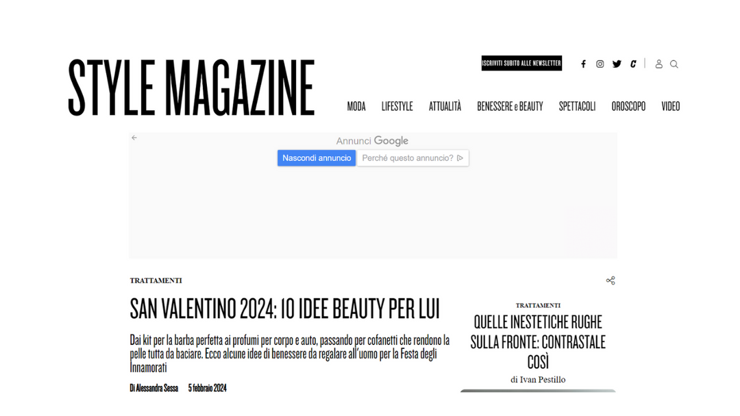 Style magazine - SAN VALENTINO 2024: 10 IDEE BEAUTY PER LUI
