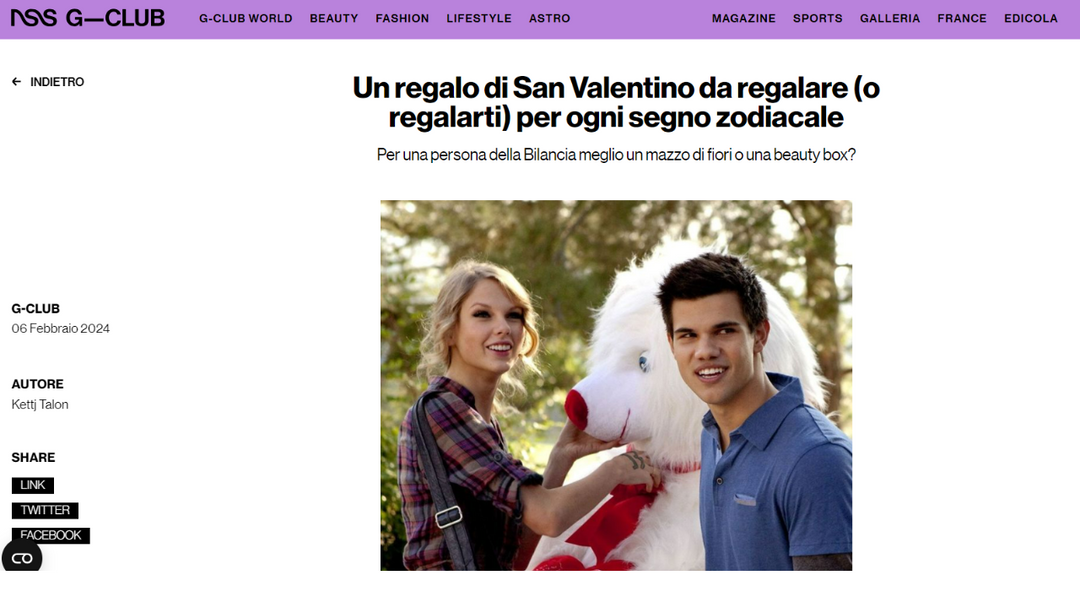 NSSG CLUB - Un regalo di San Valentino da regalare (o regalarti) per ogni segno zodiacale
