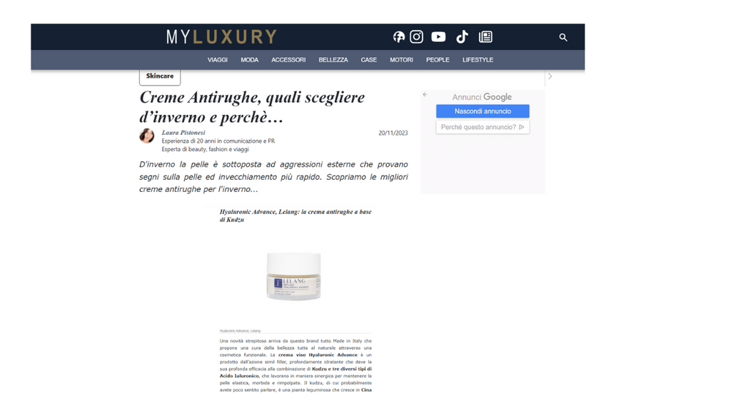 My Luxury - Creme Antirughe, quali scegliere d’inverno e perchè…