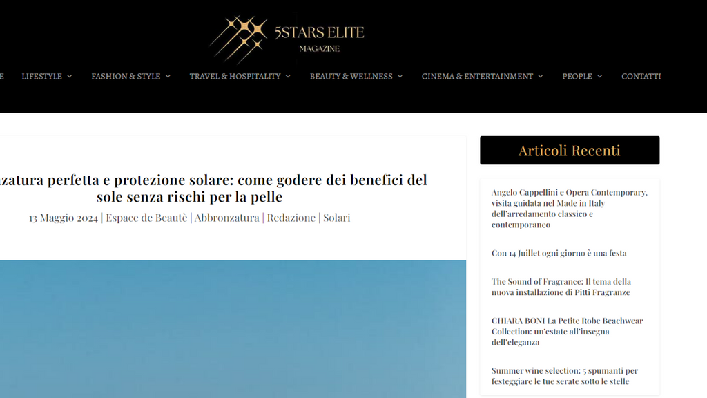 5 Star Magazine - Abbronzatura perfetta e protezione solare: come godere dei benefici del sole senza rischi per la pelle