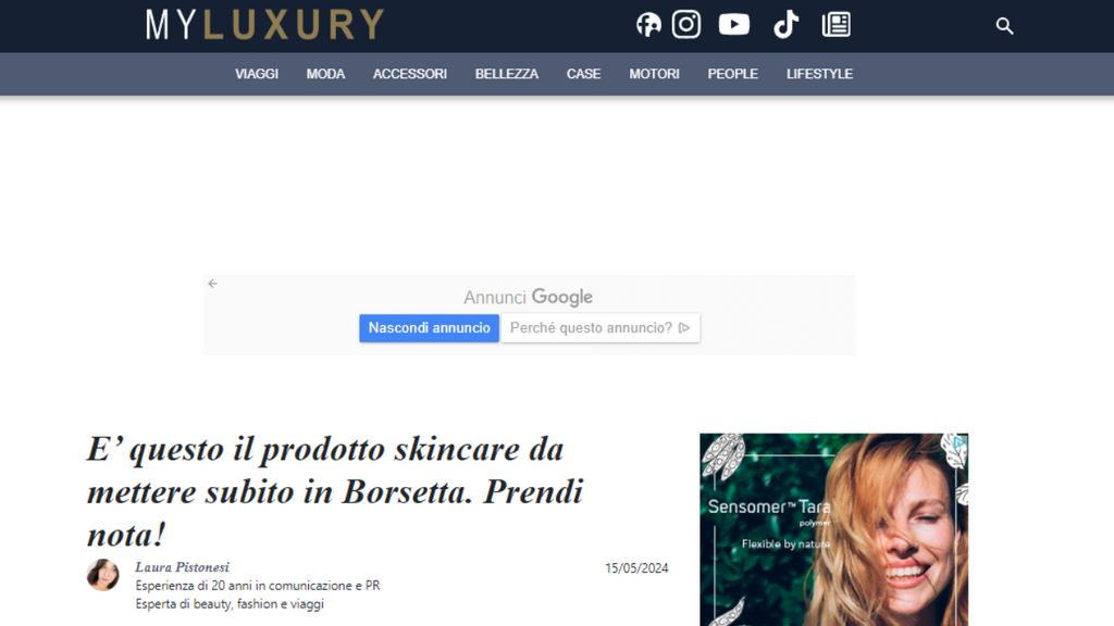 My Luxury - E’ questo il prodotto skincare da mettere subito in Borsetta. Prendi nota!