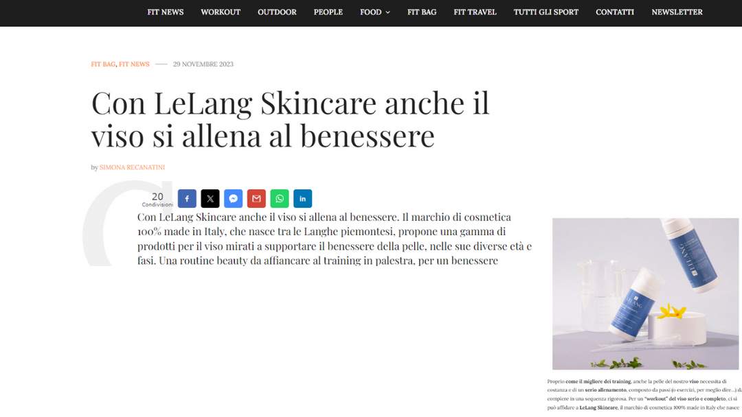 My Fitness Magazine - Con LeLang Skincare anche il viso si allena al benessere