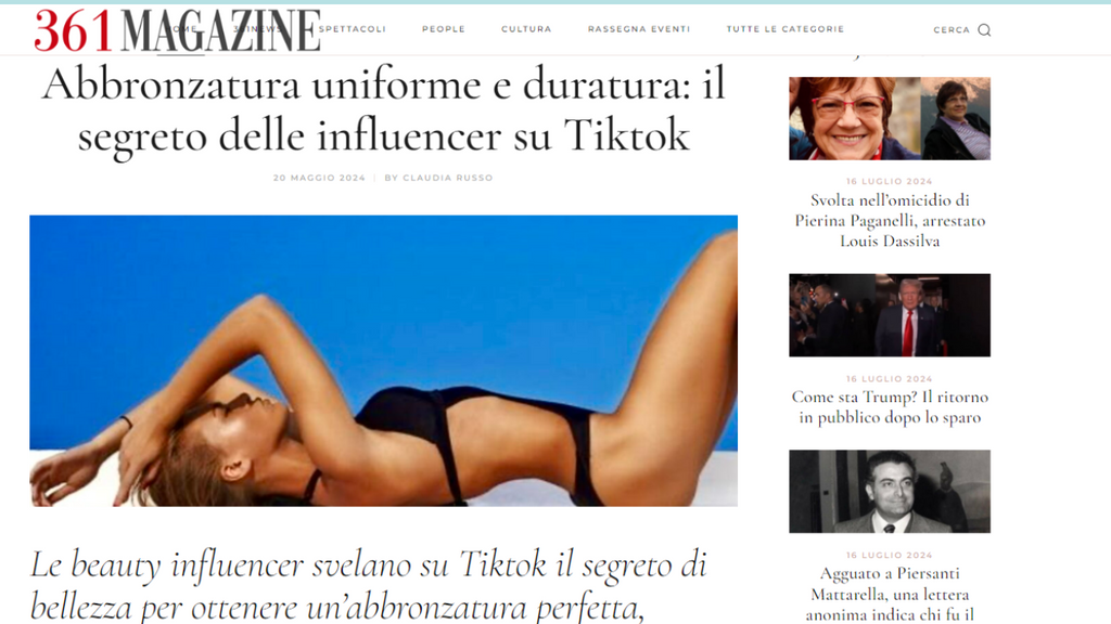 361 Magazine - Abbronzatura uniforme e duratura: il segreto delle influencer su Tiktok