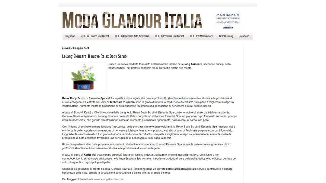 Moda Glamur Italia - LeLang Skincare: Il nuovo Relax Body Scrub