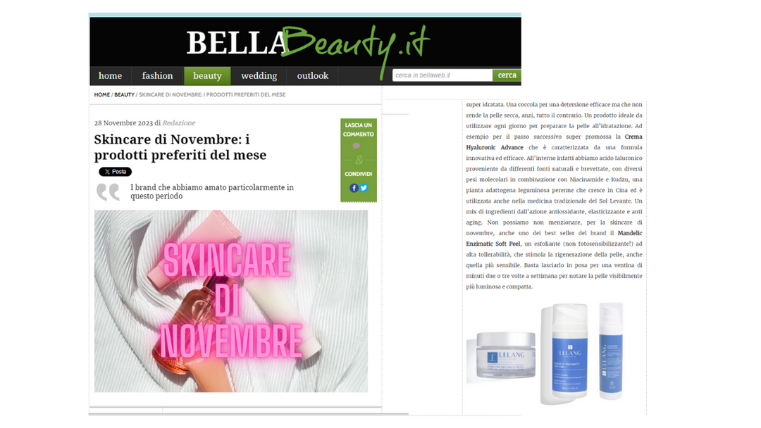 Bella Beauty - Skincare di Novembre: i prodotti preferiti del mese