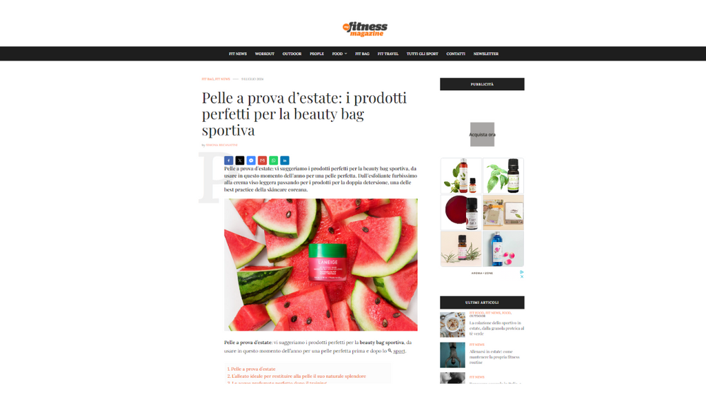 My Fitness - Pelle a prova d’estate: i prodotti perfetti per la beauty bag sportiva