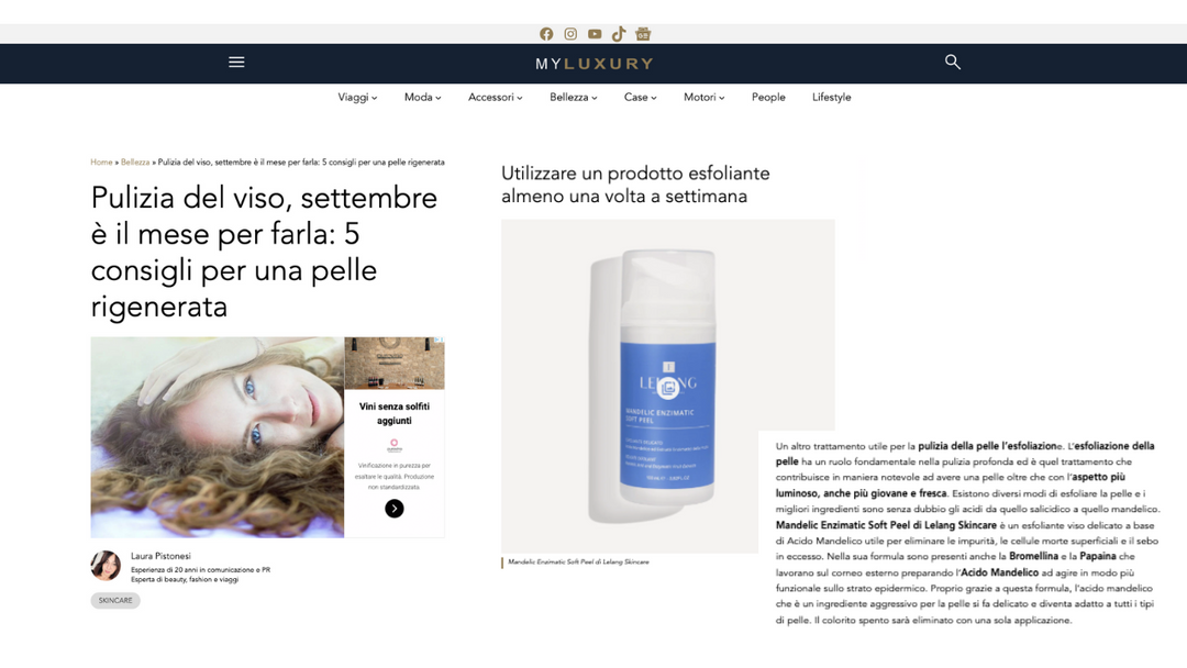 My Luxury - Pulizia del viso, settembre è il mese per farla: 5 consigli per una pelle rigenerata