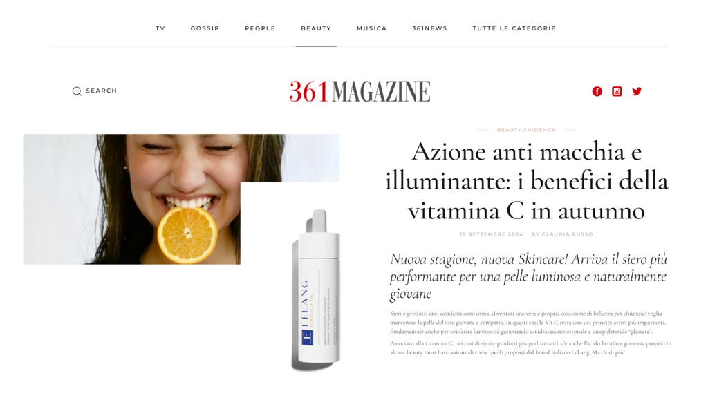 361 Magazine - Azione anti macchia e illuminante: i benefici della vitamina C in autunno