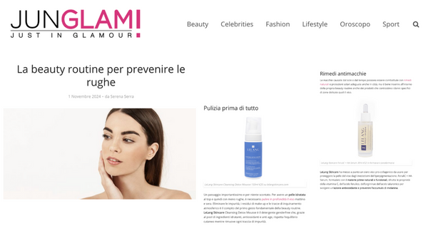 Junglam - The beauty routine to prevent wrinkles