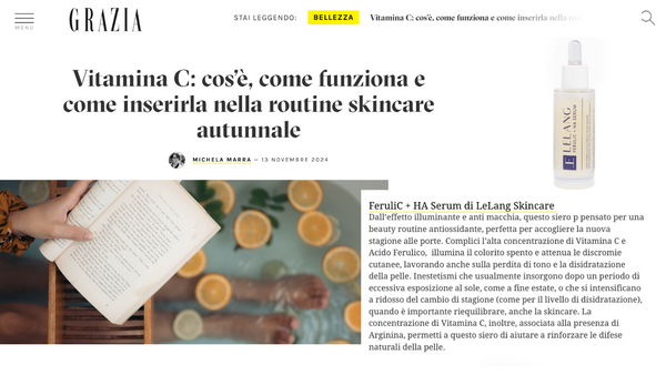 Grazia - Vitamin C: what it is, how it works, and how to include it in the autumn skincare routine