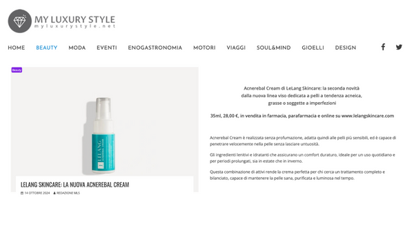 My Luxury Style - LELANG SKINCARE: LA NUOVA ACNEREBAL CREAM