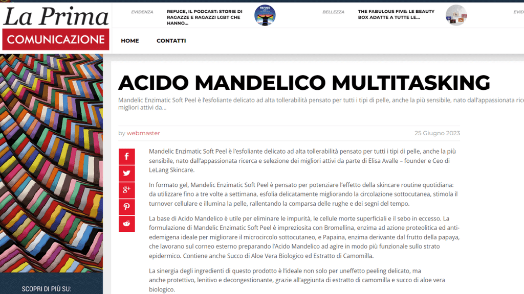 La prima comunicazione - ACIDO MANDELICO MULTITASKING