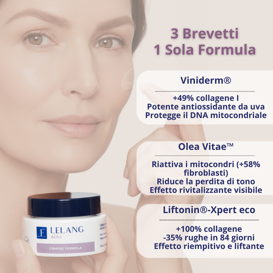 Alba LeLang: i 3 attivi brevettati Viniderm, Olea Vitae e Liftonin-Xpert eco