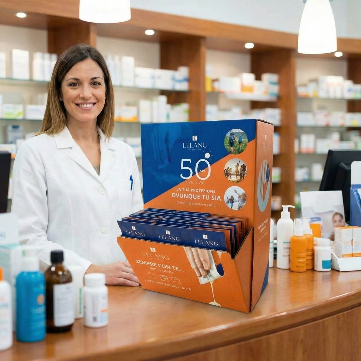 Expositor LeLang de 120 monodosis para farmacia