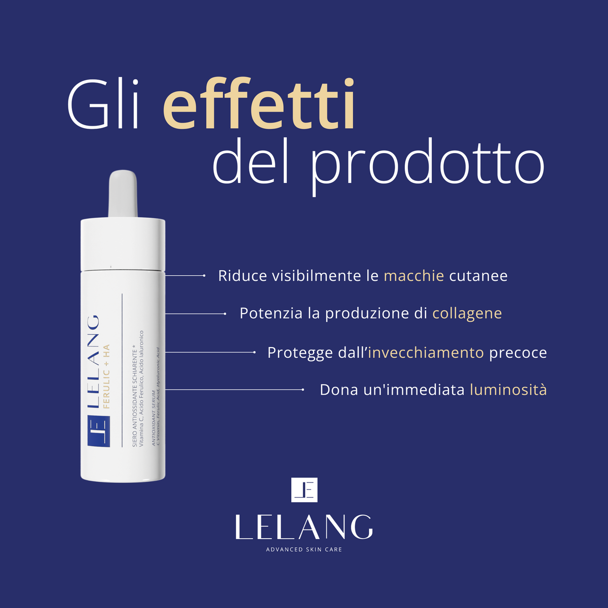 Ferulic + HA Serum LeLang: gli effetti sulla pelle