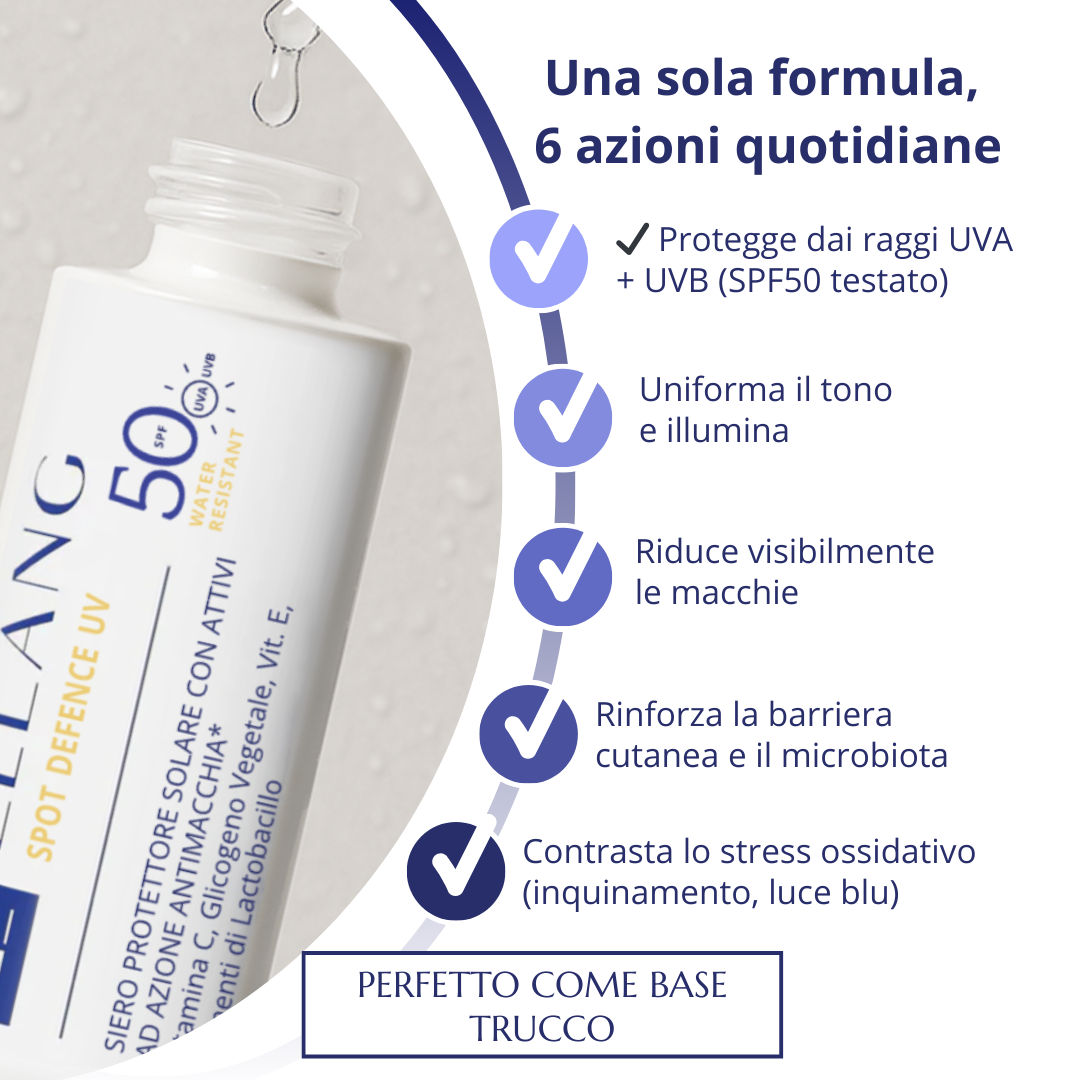 Spot Defence SPF 50 LeLang: una formula, 6 azioni quotidiane
