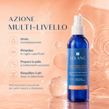 Acqua termale Lelang Pro Age Thermal Water con acido ialuronico, azione multi-livello: idrata immediatamente, rimpolpa le rughe superficiali, prepara la pelle ai trattamenti successivi e riequilibra il pH dopo la detersione, nebulizzazione funzionale per pelle matura e disidratata