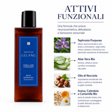 Attivi funzionali del gel doccia relax Lelang Essentia Spa: Tephrosia Purpurea, aloe vera bio, olio di nocciola, avena calendula e camomilla bio per la cura del corpo