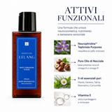Attivi funzionali dell'olio corpo Lelang Essentia Spa Relax Body Massage Oil: Neurophroline da Tephrosia Purpurea, puro olio di nocciola ricco di omega-6 e omega-9, 5 oli essenziali puri e vitamina E
