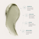 Benefici della maschera all'argilla verde LeLang SkinPure Rebalance – purifica, opacizza, leviga e riequilibra la pelle donando freschezza senza seccare