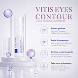 Crema contorno occhi liftante Lelang Vitis Eyes Contour contro borse e gonfiore, rughe d'espressione con peptidi biomimetici, occhiaie e colorito spento con resveratrolo e Vitis Vinifera e pelle secca con acido ialuronico