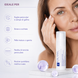 Crema contorno occhi Lelang Vitis Eyes Contour, ideale per rughe perioculari e zampe di gallina, borse e occhiaie, pelle matura o spenta, perdita di tonicità perioculare e routine quotidiana mattino e sera