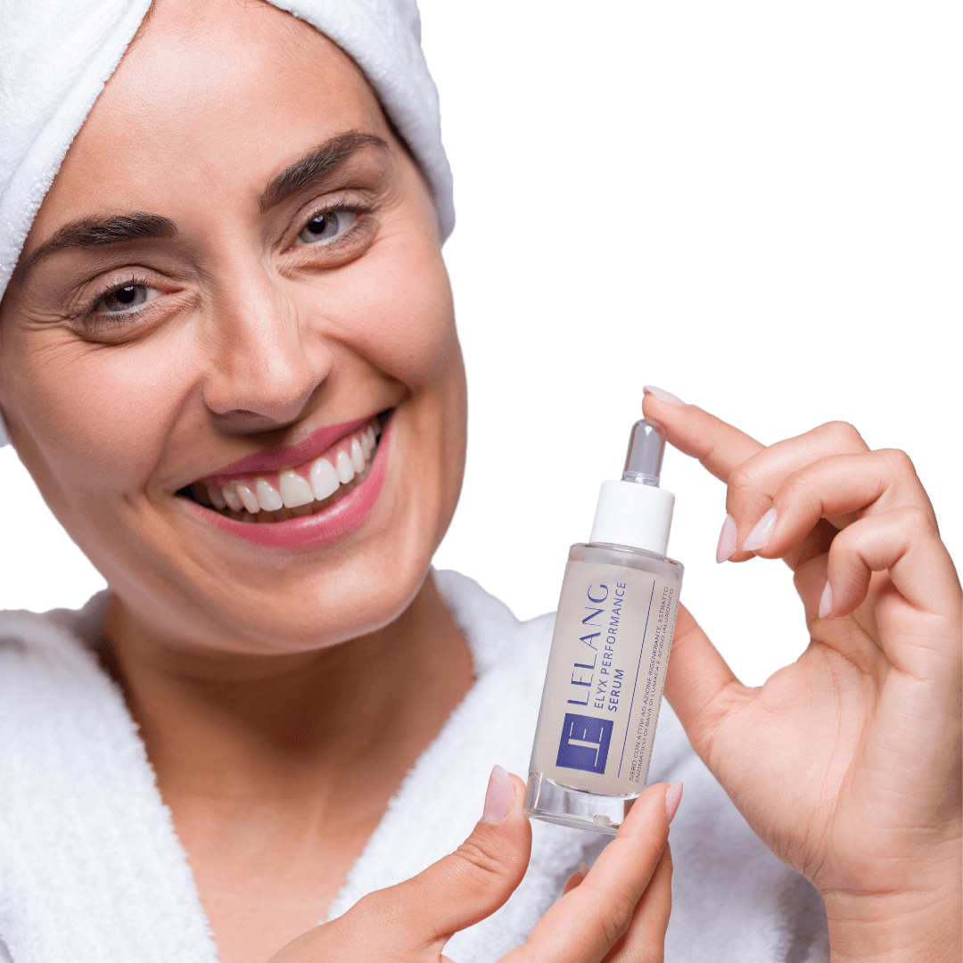 ElyX Performace serum in uso - LeLang® - Siero rigenerante viso